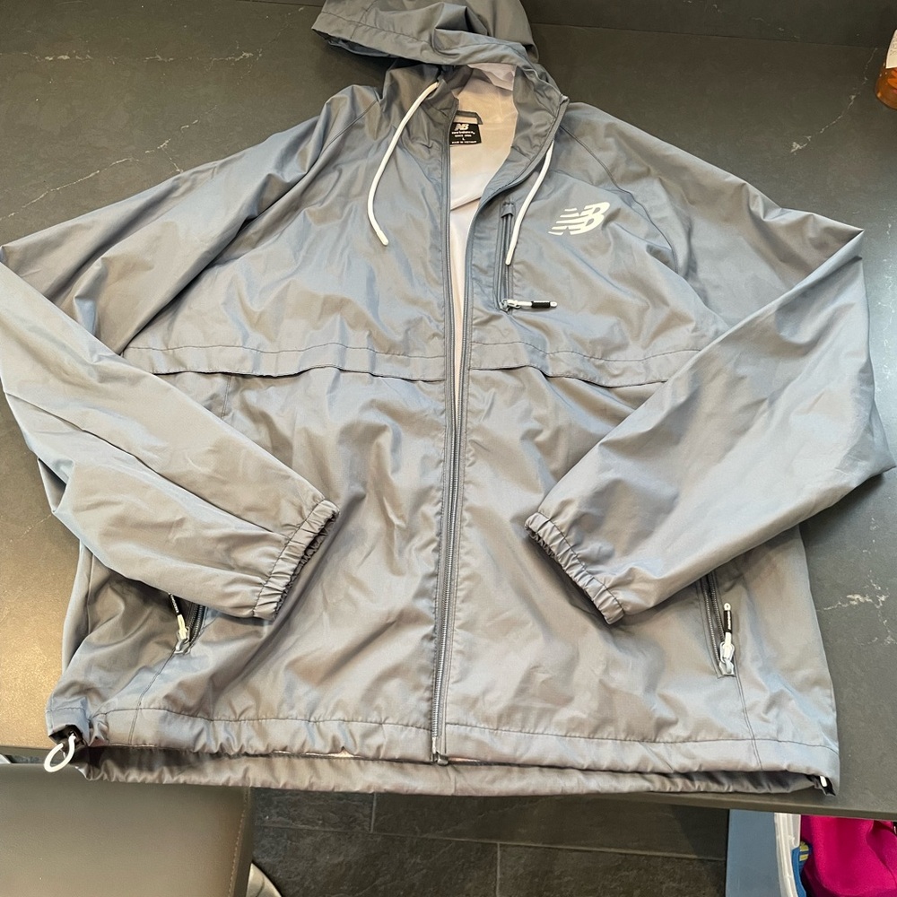 New Balance Men's Silver Windbreaker Jacket